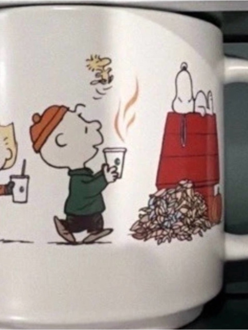 Starbucks Peanuts Charlie Brown Holiday Coffee Mug - White with Red & Green